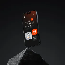 Floating iphone on Rock